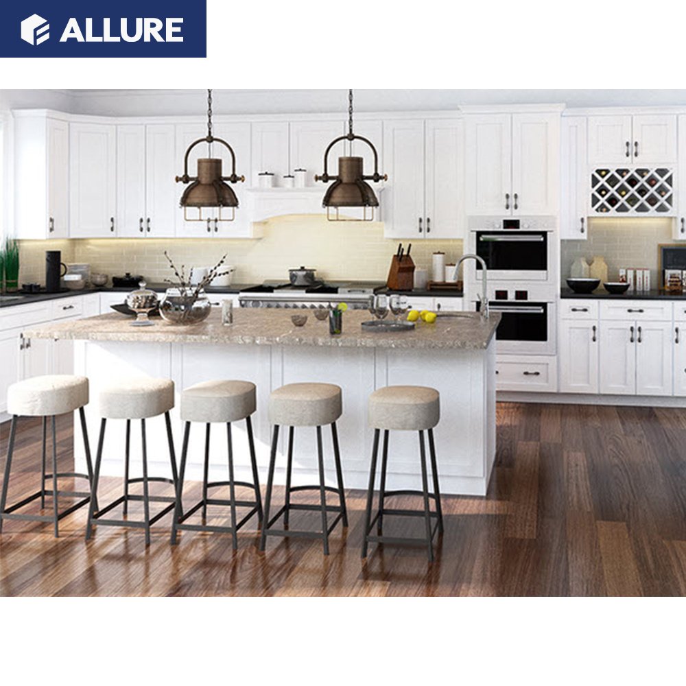 Allure vintage industrial oak shaker white ash mdf wood wall hanging kitchen cabinet mechanism