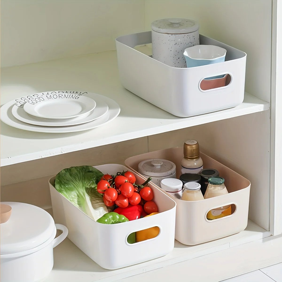 Storage Box Household Organization Plastic Organizer Storage Basket Drawer Cabinet Desktop Snack Makeup Storage Box