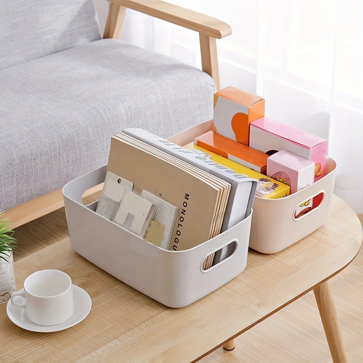 Storage Box Household Organization Plastic Organizer Storage Basket Drawer Cabinet Desktop Snack Makeup Storage Box