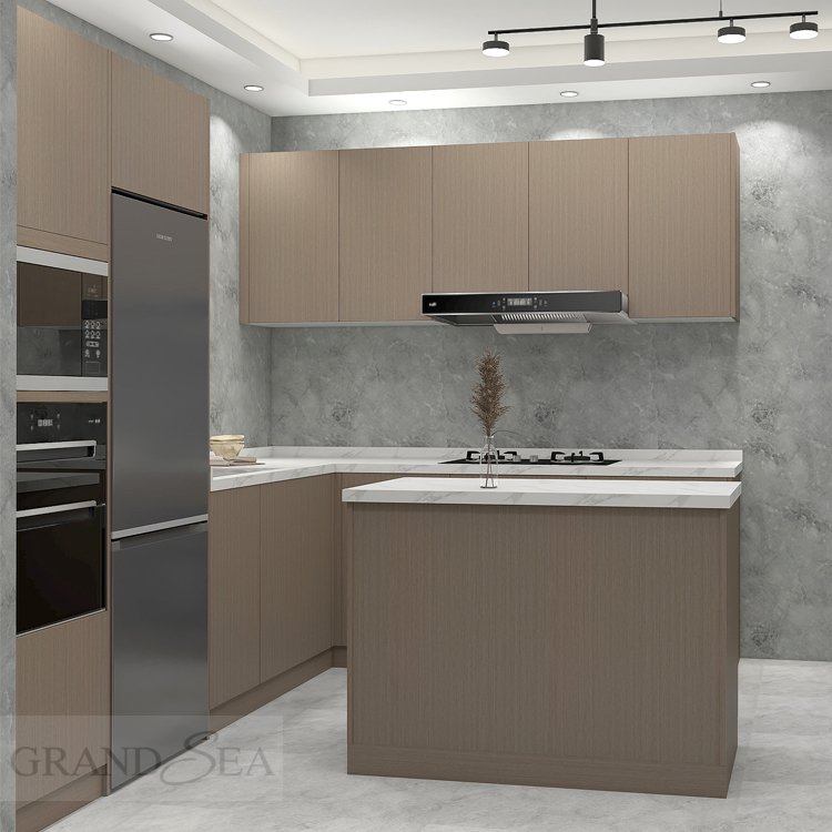 Modern Kitchen Full Flat Pack Kitchen Complete Island Design Wood Cupboard White Custom Luxury Kitchen Cabinet Modern