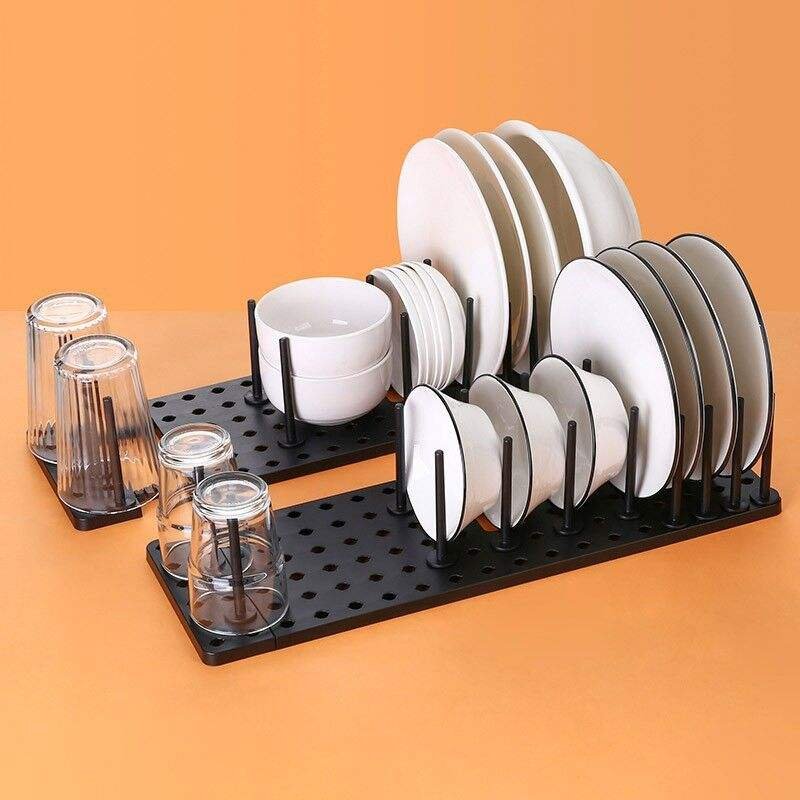 hot sell Built in bowl rack drawer in kitchen cabinet to store retractable partition plate tableware drain rack and storage rack