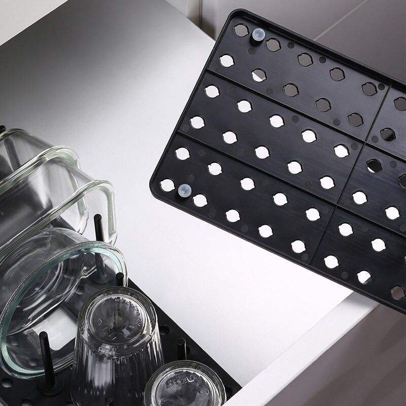 hot sell Built in bowl rack drawer in kitchen cabinet to store retractable partition plate tableware drain rack and storage rack
