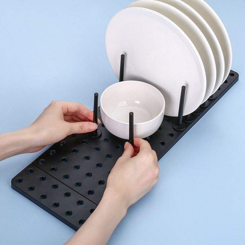 hot sell Built in bowl rack drawer in kitchen cabinet to store retractable partition plate tableware drain rack and storage rack
