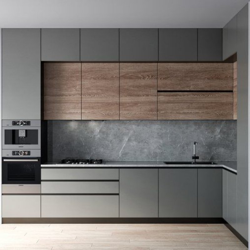 Design Custom L Shape Small Kitchen Cabinets High Quality Wooden Kitchen Furniture Ready to Assemble Kitchen Cabinets