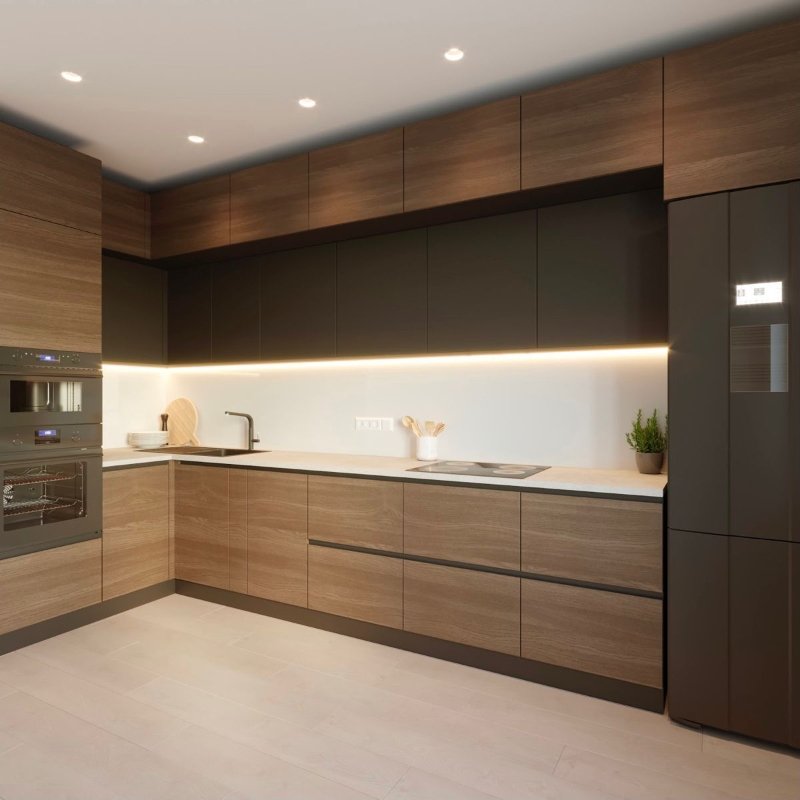 Design Custom L Shape Small Kitchen Cabinets High Quality Wooden Kitchen Furniture Ready to Assemble Kitchen Cabinets