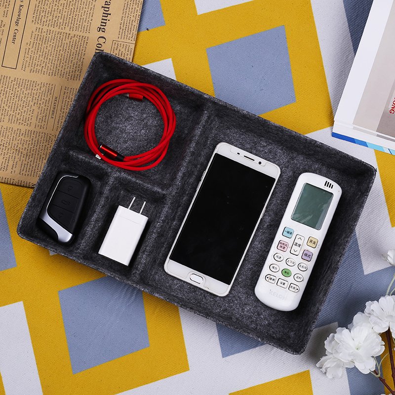Wholesale Classic Design Multifunctional Sundries Felt Storage Box Basket Living Room Organizer Drawer