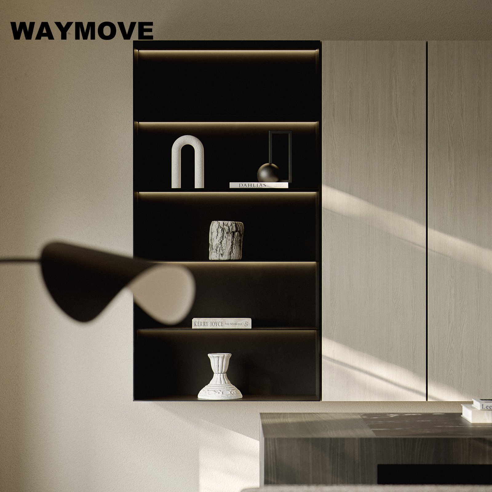 WAYMOVE Luxury Modern Kitchen Cabinet Acrylic and Lacquer Surface Treatment Door Panel for Apartment Use Hardware Furniture