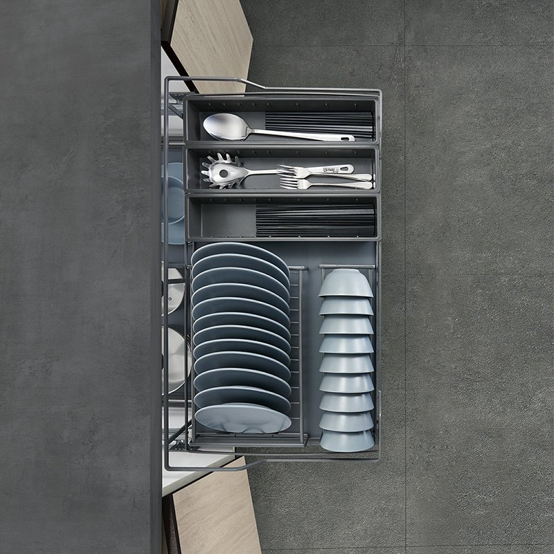 Base units four-side drawer basket Cutlery Drawer Basket Steel Wire Basket