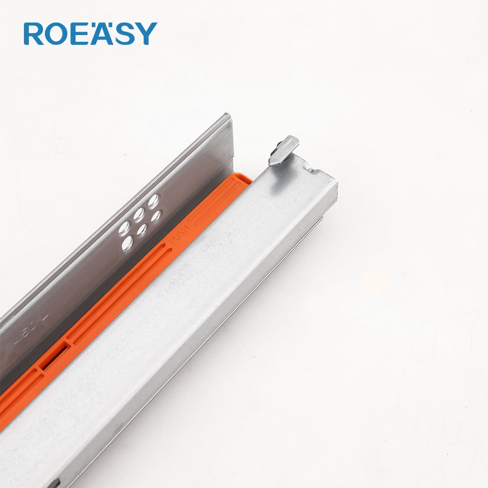 ROEASY Three Section Slide 2D Concealed Rebound Undermount Bottom Drawer Slide Push Open Drawer Telescopic Rails