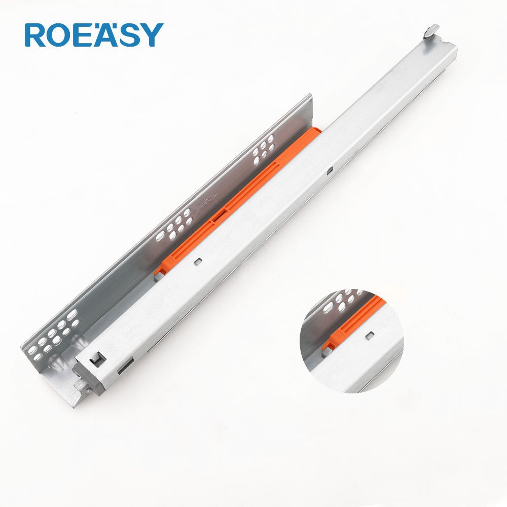 ROEASY Three Section Slide 2D Concealed Rebound Undermount Bottom Drawer Slide Push Open Drawer Telescopic Rails