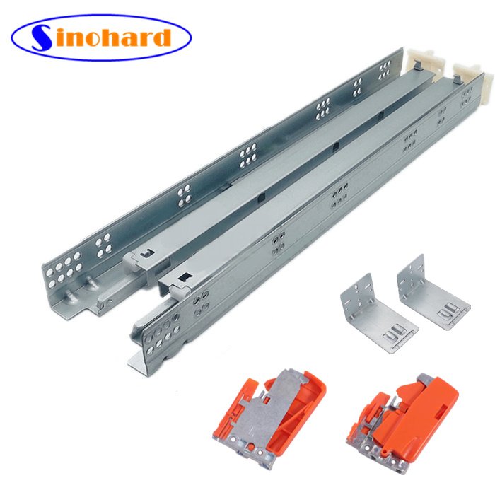 SINOHARD 15 inch Full Extension deep undermount wire basket Soft Close Drawer Slide
