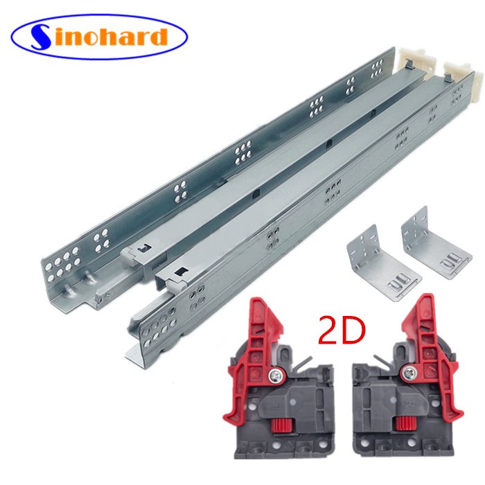 SINOHARD 15 inch Full Extension deep undermount wire basket Soft Close Drawer Slide
