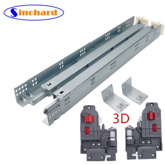 SINOHARD 15 inch Full Extension deep undermount wire basket Soft Close Drawer Slide