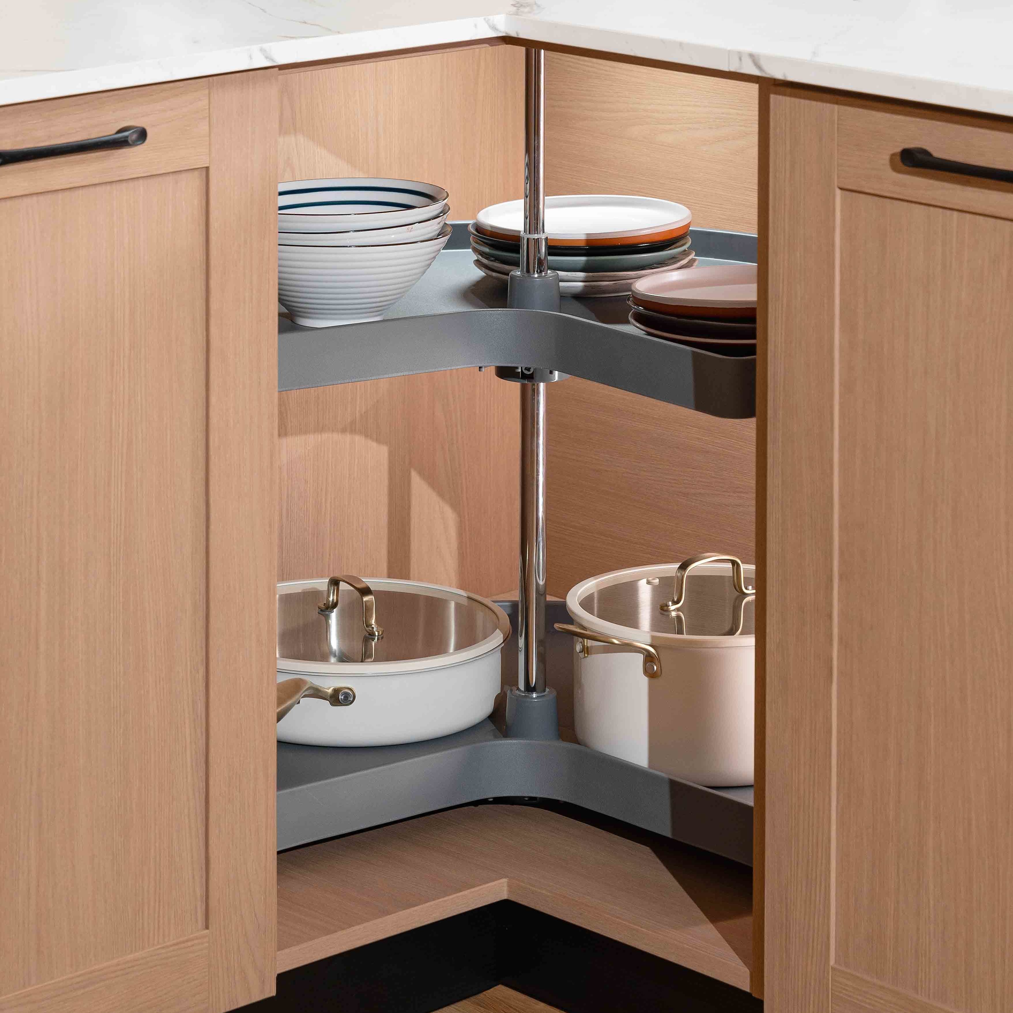 32 Inch Kitchen Blind Cabinet 270 Revolving Corner Lazy Susan Pull Out Drawer Chrome Wire Storage Basket