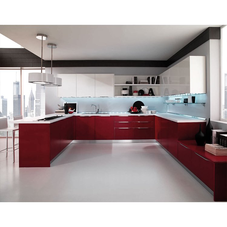Modern aluminum honeycomb cabinet ready made full aluminium profile composite panel modular kitchen cabinets design