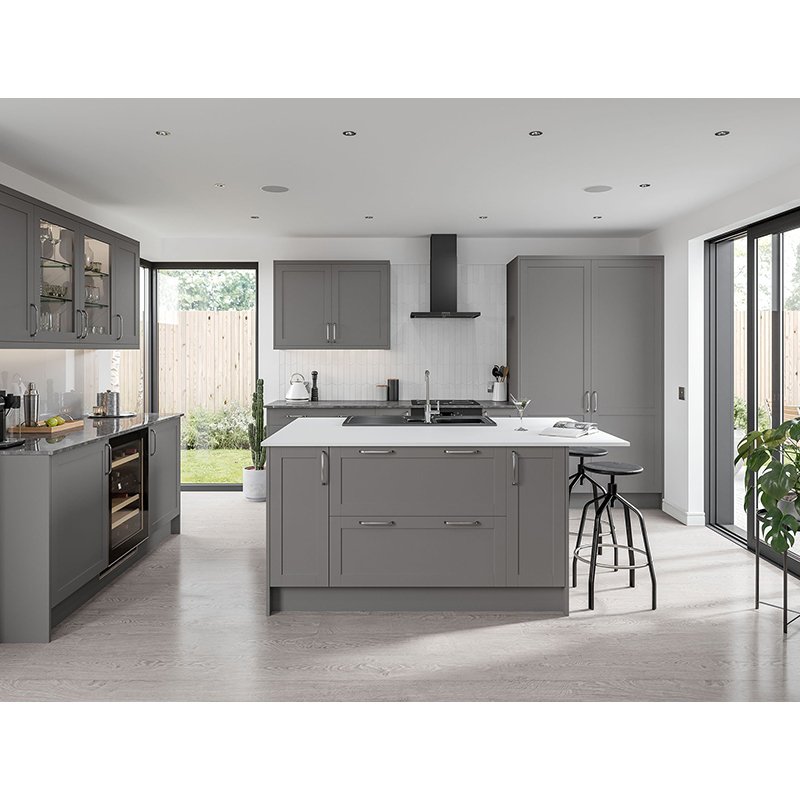 Light color kitchen furniture modular kitchen unit solid wood kitchen cabinet