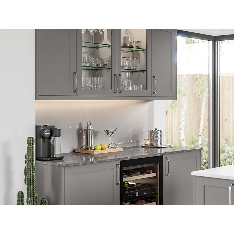 Light color kitchen furniture modular kitchen unit solid wood kitchen cabinet