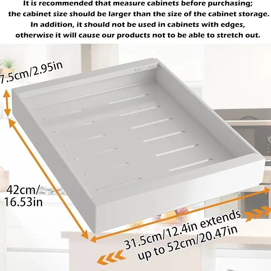 Custom retractable kitchen pull-out basket punch-free adjustable thickened storage rack cabinet organizer