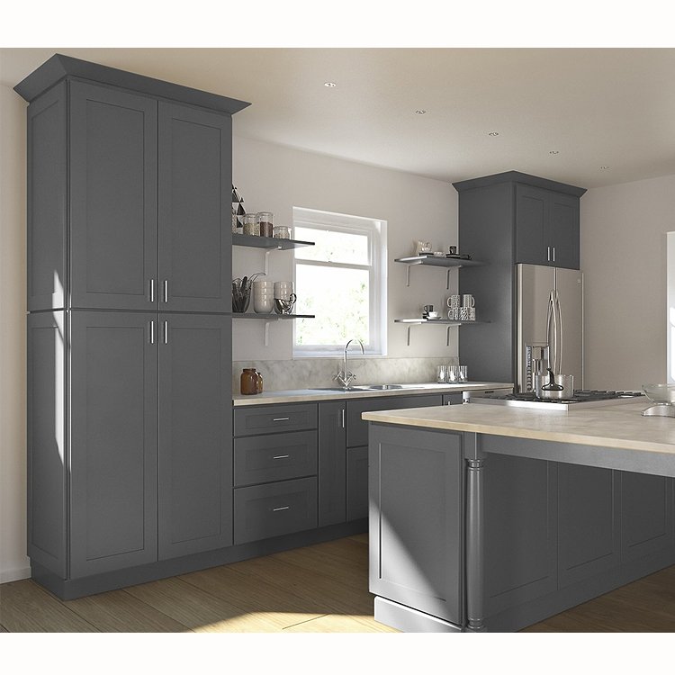 Modern European designs single wall bespoke cabinet shaker wooden doors pantry ideas kitchen styles