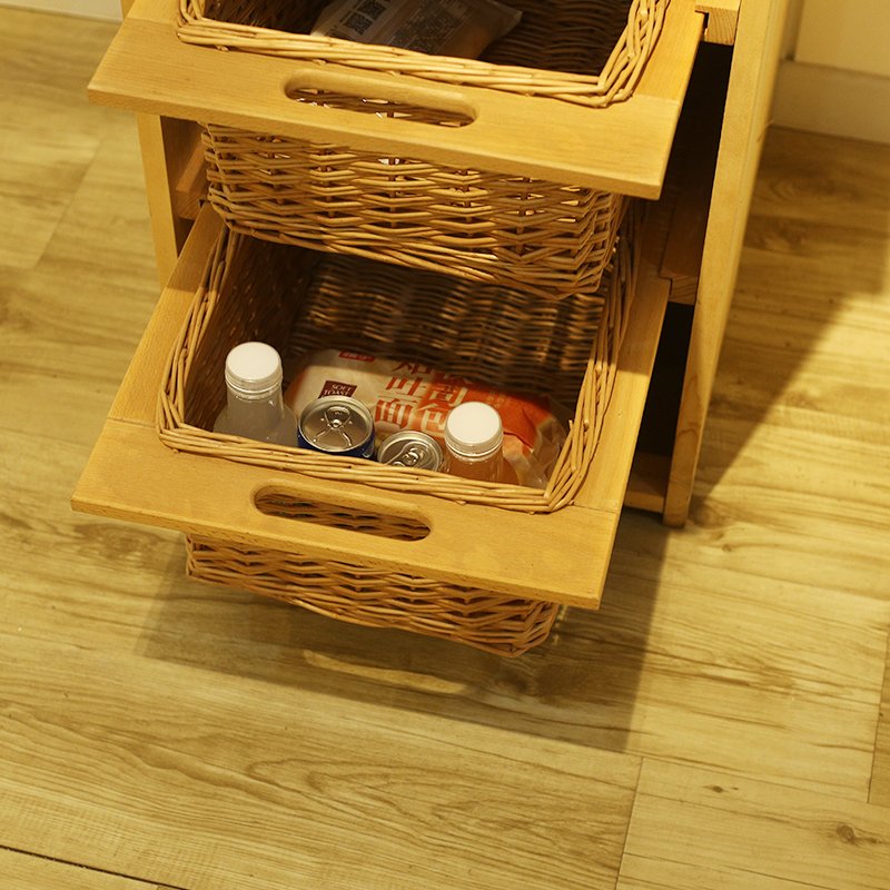 High Quality Cabinet Wicker Drawers Storage Basket With Handle For Kitchen
