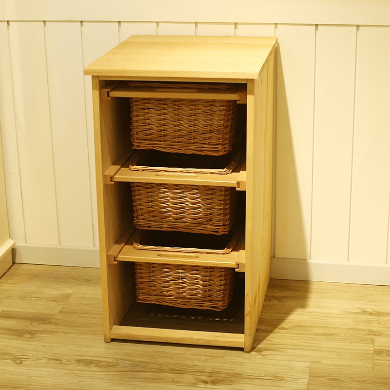 High Quality Cabinet Wicker Drawers Storage Basket With Handle For Kitchen