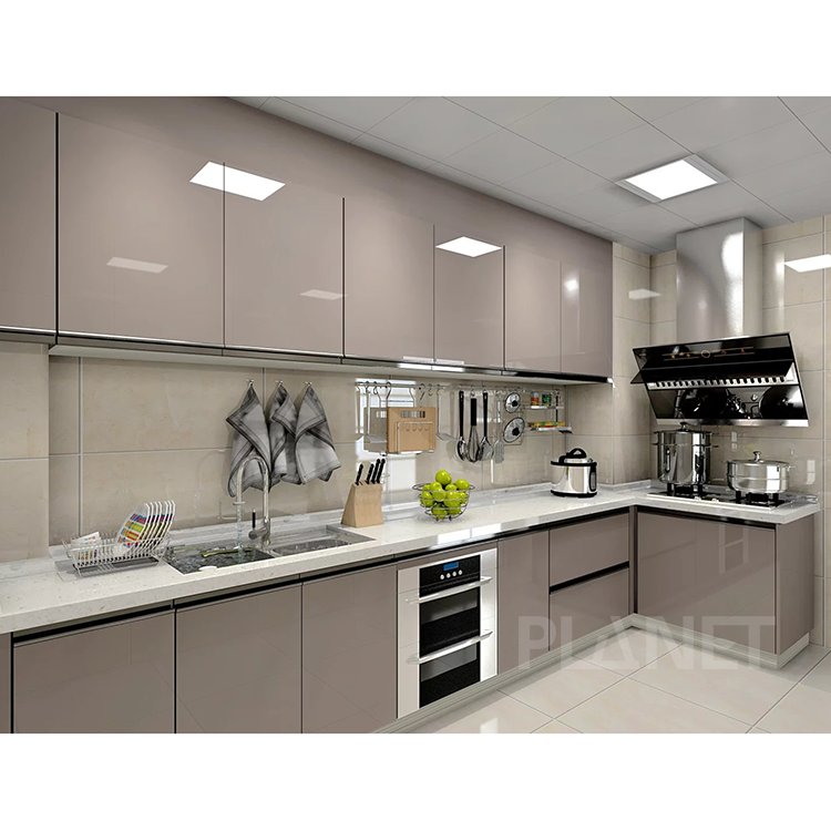 Sell like hot cakes finished prefabricated kitchen cabinets modular solid wood kitchen cabinets made in china