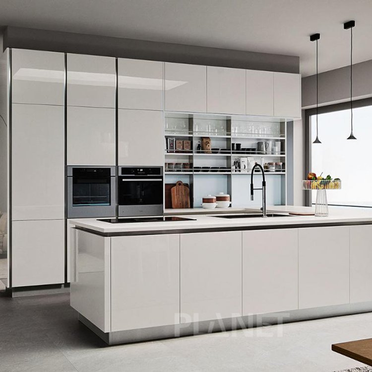 Sell like hot cakes finished prefabricated kitchen cabinets modular solid wood kitchen cabinets made in china