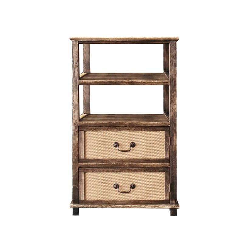 Home Farmhouse Decors Storage Sideboard Vintage rattan basket drawer Solid Wood Drawer Cabinet for Living Room