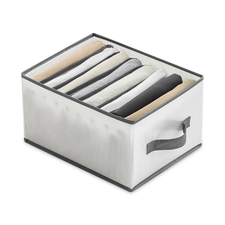 Foldable Clear Plastic White Mesh Storage Container Boxes Underwear Divider Cloth Drawer Organizer
