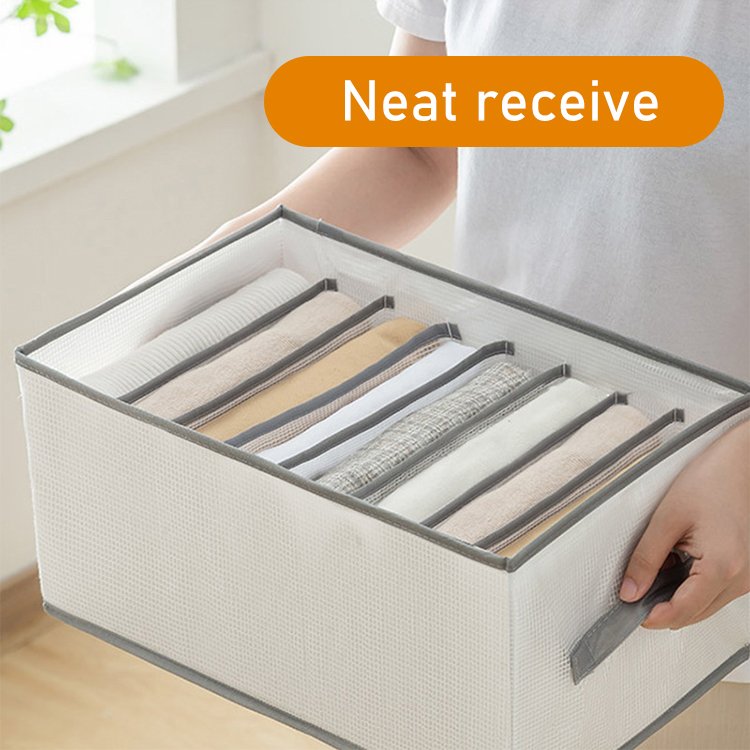 Foldable Clear Plastic White Mesh Storage Container Boxes Underwear Divider Cloth Drawer Organizer
