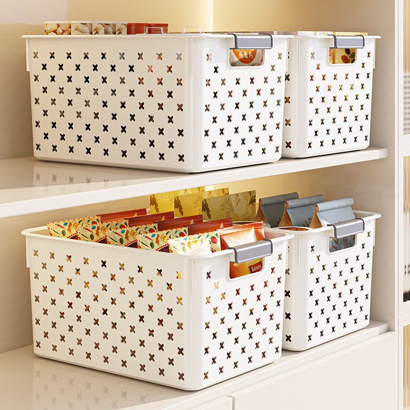 Home Storage Wholesale Custom Storage Organizer Boxes Hollow Breathable Plastic Portable Drawer Storage Baskets