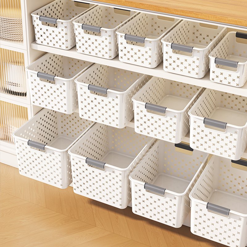 Home Storage Wholesale Custom Storage Organizer Boxes Hollow Breathable Plastic Portable Drawer Storage Baskets