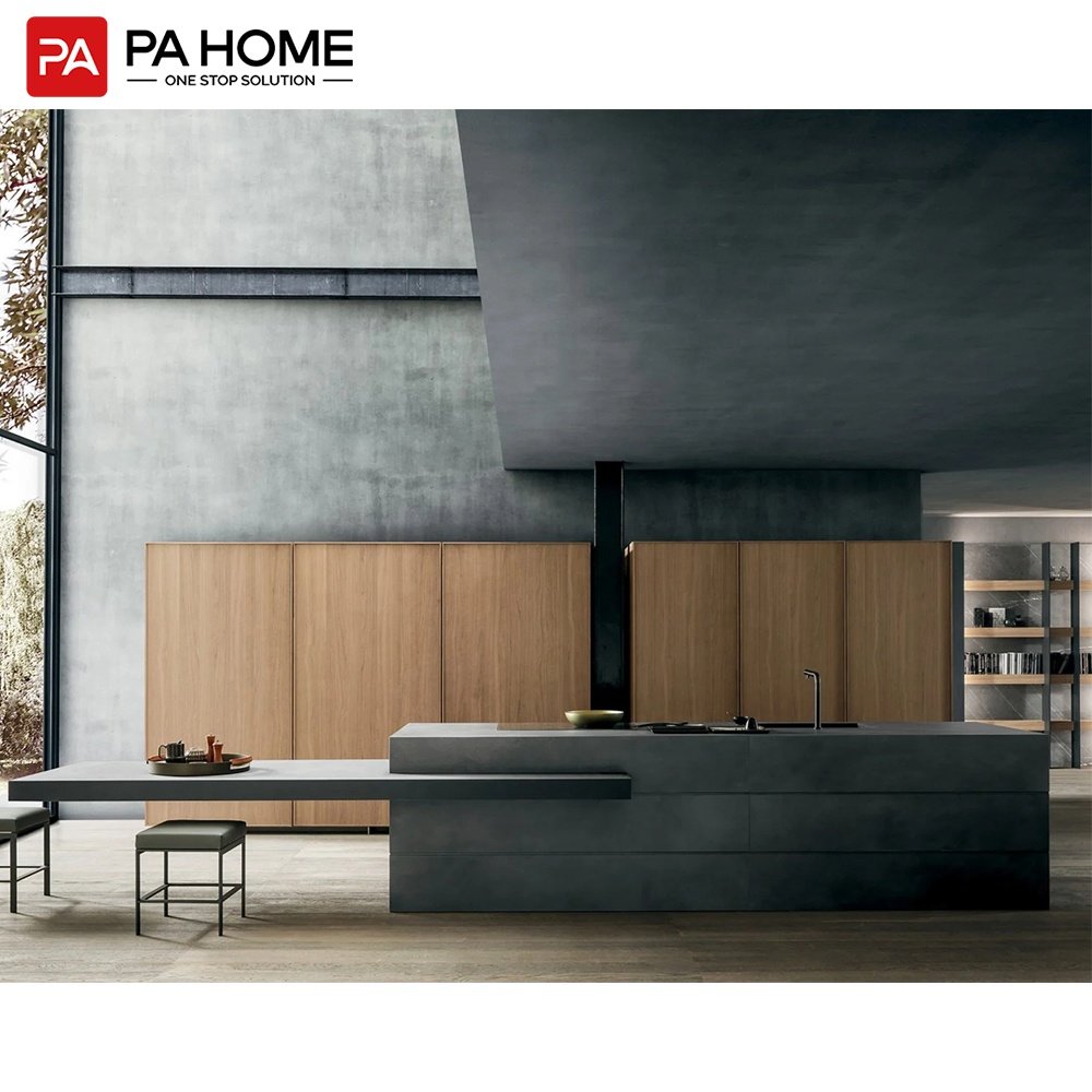 PA customized modern Kitchen furniture Smart cupboards island tables with cabinet countertop