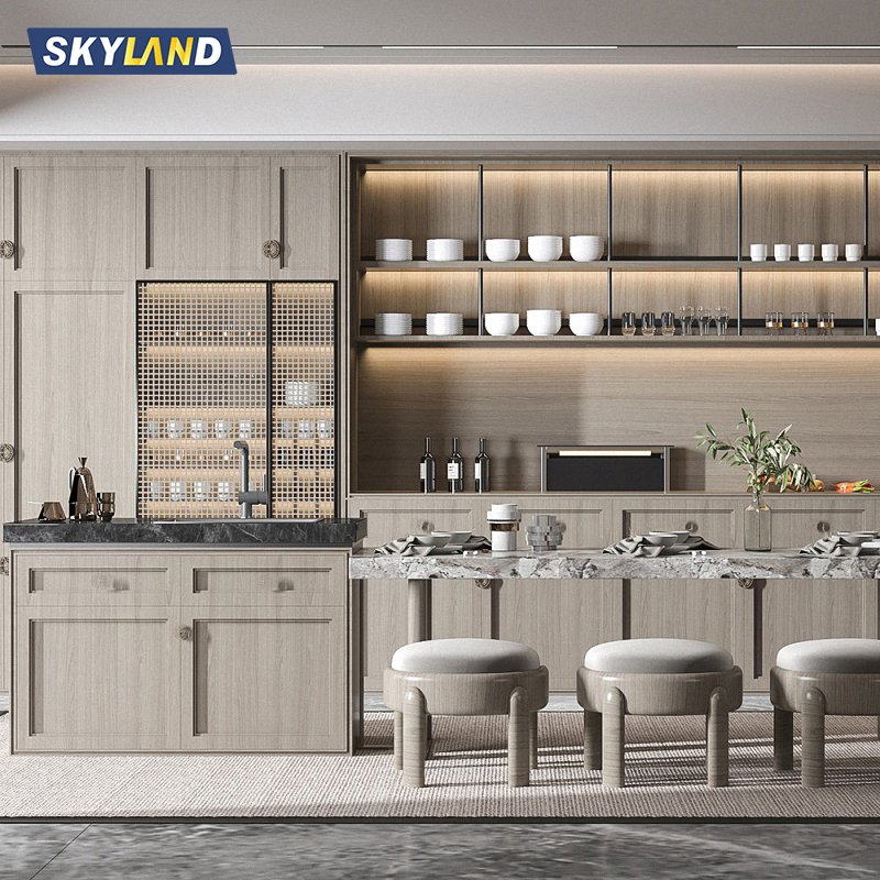 High Quality kitchen cabinet and vanities oak wood veneer kitchen cabinet design kitchen furniture
