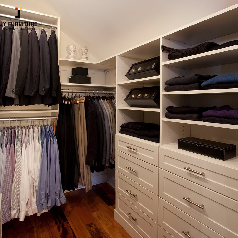 JY Furniture Bedroom Furniture Modern Sliding Door High Gloss Hardwood Wardrobes From Vietnam