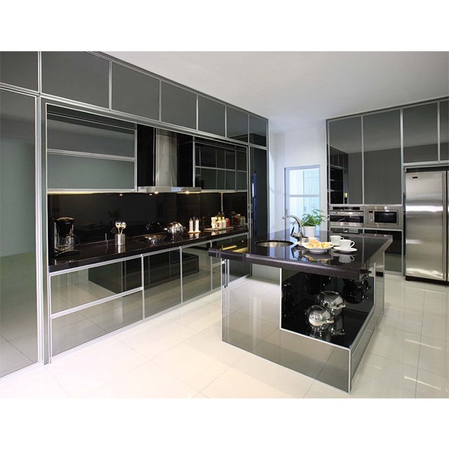 Custom Aluminium/Stainless Steel Modular Kitchen Cabinets Design Modern Kitchen Pantry Cabinet
