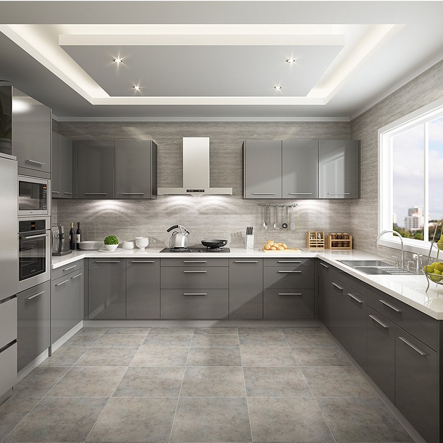Custom Aluminium/Stainless Steel Modular Kitchen Cabinets Design Modern Kitchen Pantry Cabinet