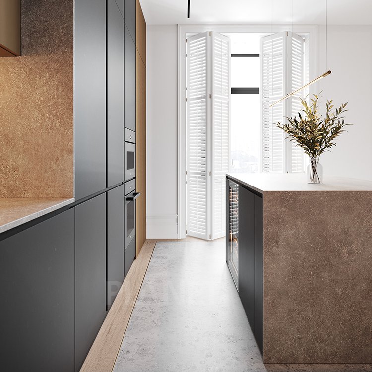 Prefab Kitchen Deep Dark Color Black Painting Kitchen Organizer Corner Cabinet Shaker Solid Wood