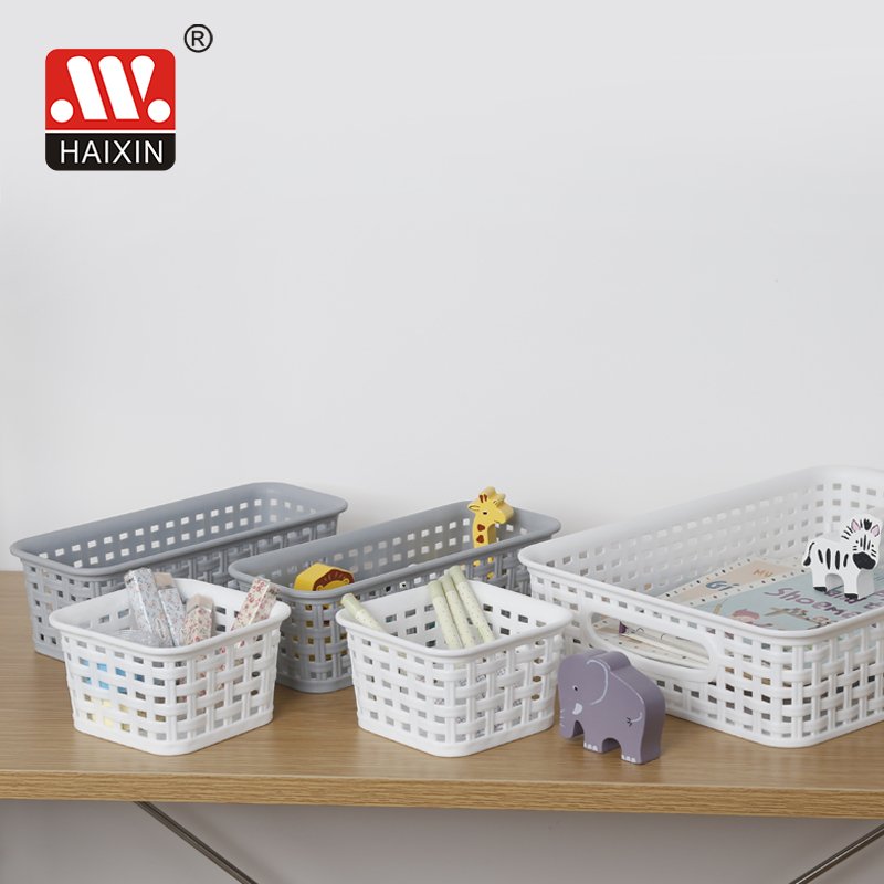 Homeuse desktop kitchenware sundries drawer makeup cosmetic organizer box books files snacks wicker plastic storage basket set