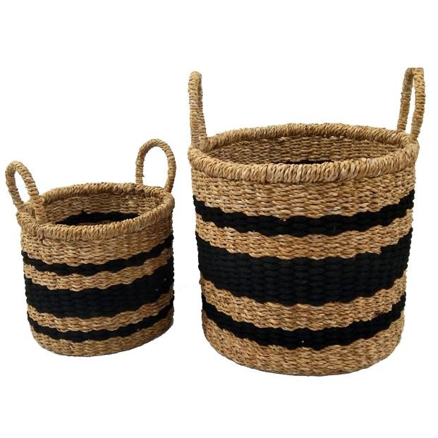 100% Exported Natural Seagrass Baskets Laundry Household Multi Functional Basket Clothes Storage Hand-Woven Seagrass Baskets