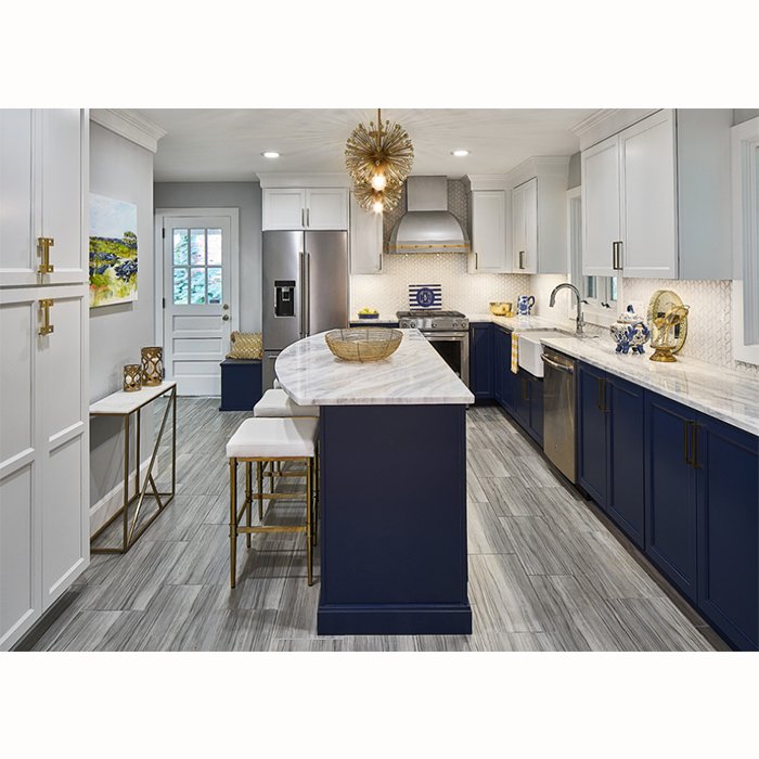Guangzhou apartment custom solid wood shaker style cabinets modern country kitchen wooden storage unit