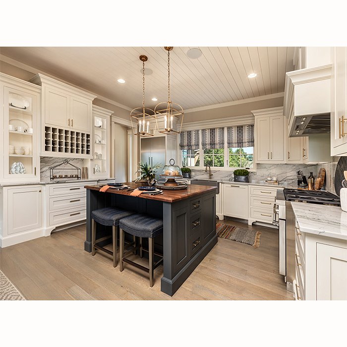 Guangzhou apartment custom solid wood shaker style cabinets modern country kitchen wooden storage unit