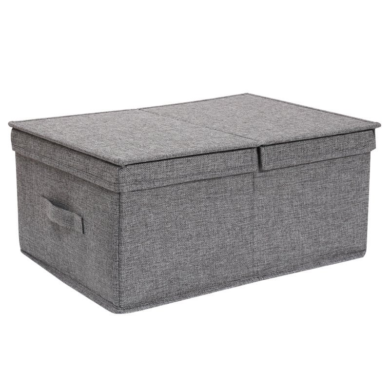 Cotton and linen storage box Large cloth folding table organizer storage box Wardrobe Clothing with lid drawer storage container