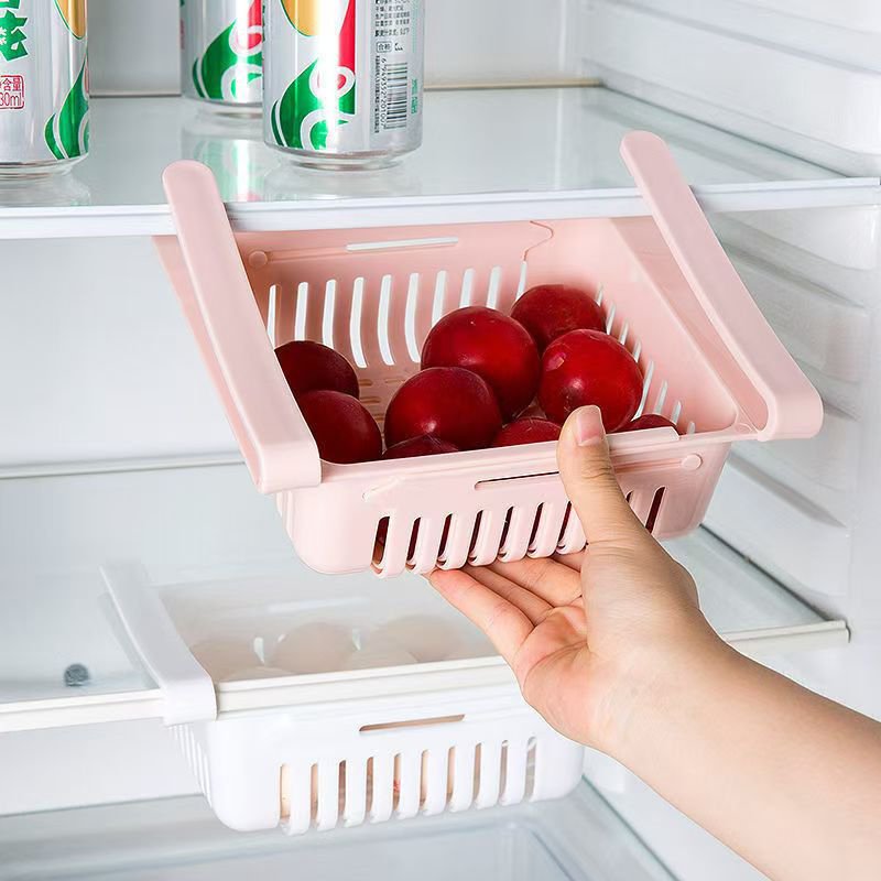 Creative Classification Shelf Storage Basket Retractable Drawer Organizer Refrigerator Organizer Drawer Basket