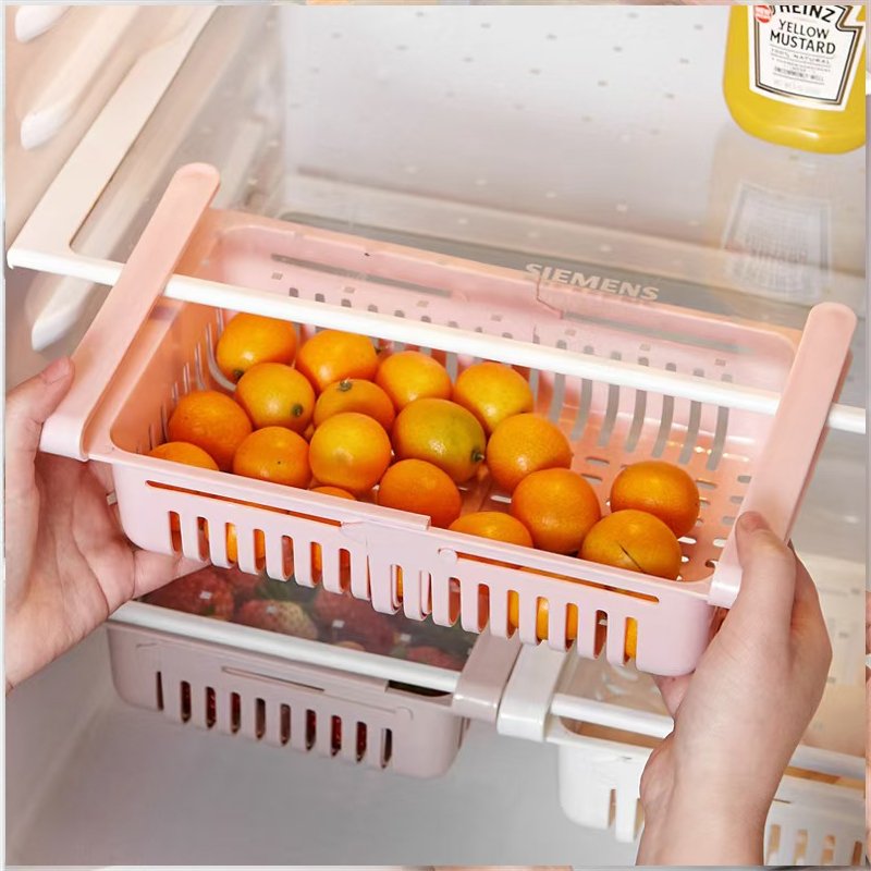 Creative Classification Shelf Storage Basket Retractable Drawer Organizer Refrigerator Organizer Drawer Basket