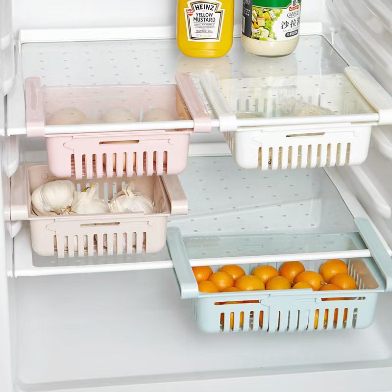 Creative Classification Shelf Storage Basket Retractable Drawer Organizer Refrigerator Organizer Drawer Basket