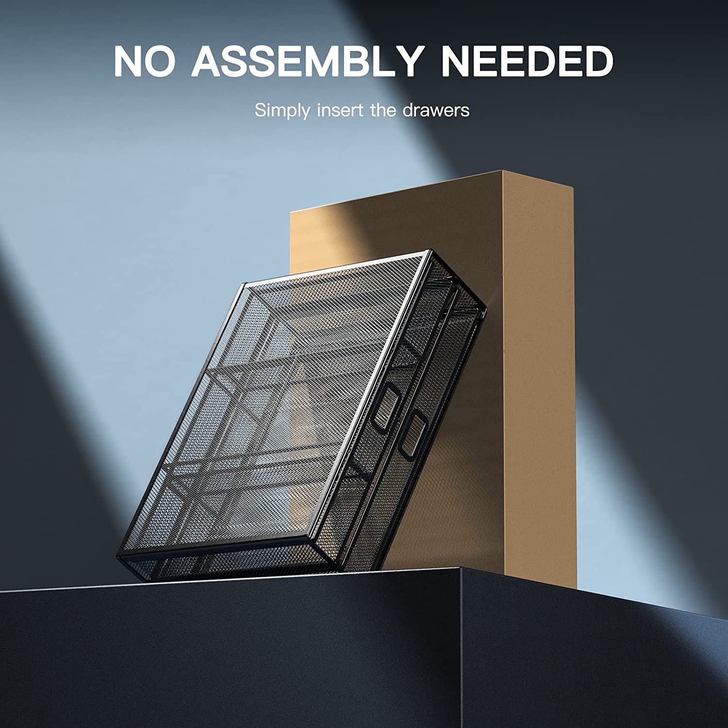 Metal Mesh Desk File Stationery Organizer Monitor Stand Riser and Storage Box Holder Documents Storage Drawers for Office Use