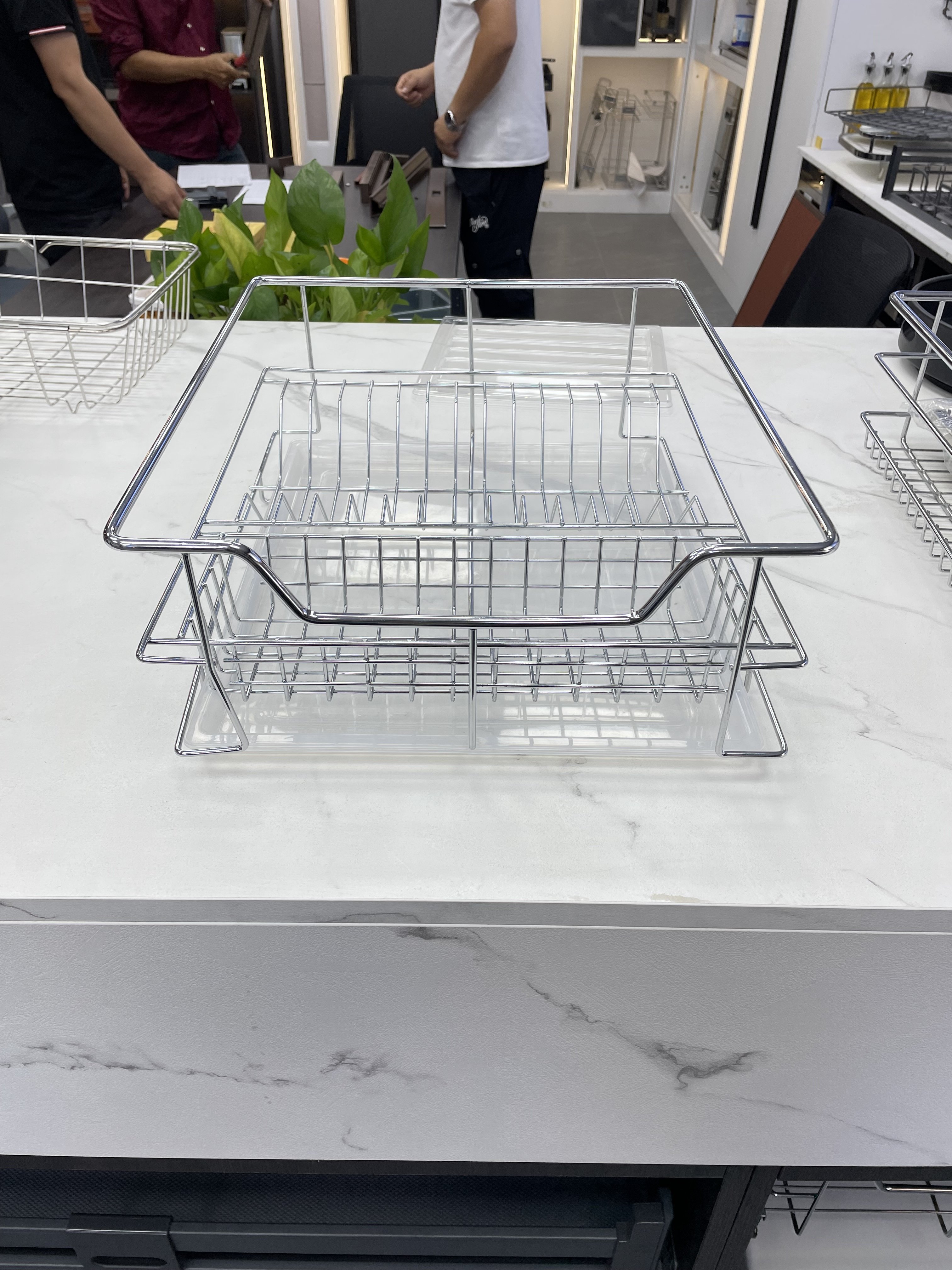 Kitchen Cabinet Accessories Adjustable Inner Shelves Drawer Slide Pull-out Organizer Carbon Steel Wire 4 Sides Pull Basket