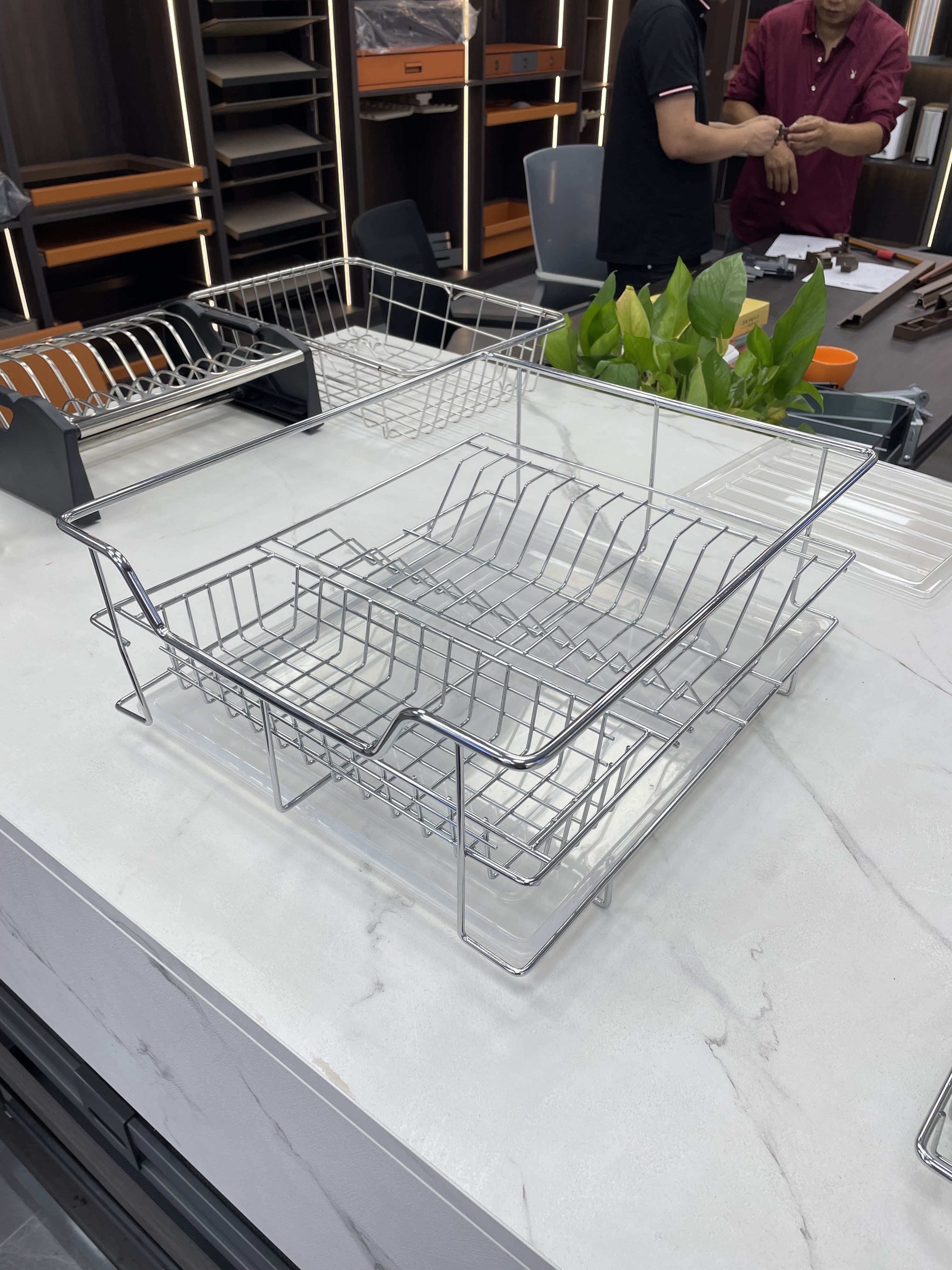 Kitchen Cabinet Accessories Adjustable Inner Shelves Drawer Slide Pull-out Organizer Carbon Steel Wire 4 Sides Pull Basket