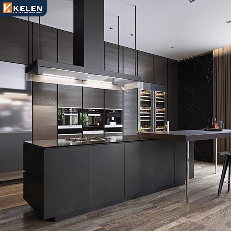 KELEN 2024 kitchen cabinet supplier wholesale mdf modular modern wood design furniture kitchen cabinet